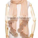 Baby Pink Cardigan Wholesale Pom Pom Tassel Fur Poncho Fur Cape 180cm*70cm thumbnail-1