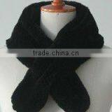 Black Warmly Faux Rabbit Fur Scarf thumbnail-1