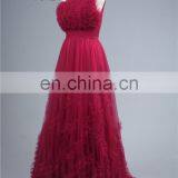 Maxi Design ZZ-P005 Floor Length Unique Skirt One Shoulder Tulle Ruffle Prom Dress thumbnail-3