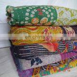 Vintage Kantha Quilt Reversible Throw Gudri Wholesale Handmade Indian Lot 2 Pcs thumbnail-2