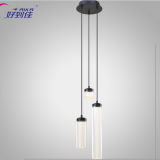 transparent cylindrical decorative led droplight Contracted style pendant lamp