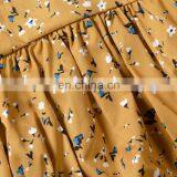 Khaki Floral Pattern Flutter Sleeve Romper Jumpsuit Factory Wholesale Price Boutique Girls Cotton Romper thumbnail-5