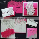 laser cut sef of wedding invitation card paper laser cut flower decoration shape invitations