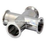Food Grade Stainless Steel SS304 SS316 Clamp 4-Way Vacuum Cross Pipe Fittings for Secure thumbnail-3