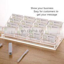 16 Slots Acrylic Business Cards Holder Cards Holder for Desk thumbnail-3
