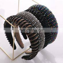 Crystal Headbands Fashion Hair Hoop Bands Bezel Luxurious Rhinestones Sponge Hairbands Women Hair Accessories Headdress thumbnail-5
