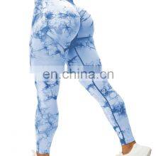 Custom Logo Seamless Pants Tie Dye Gym Workout Fitness Yoga Leggings Tights High Waist Scrunch Butt Seamless Leggings For Women thumbnail-4