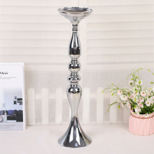 Luxury Silver Metal Flower Vase Set Candles Holder for Table Wedding Dinning and Party thumbnail-3