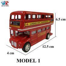 XINYU London Bus Diecast Cars 1:36 Scale Model Metal Vehicle Toys thumbnail-2