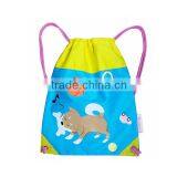 Twill Cotton With Cute Cartoon Dog Printing Children Kids Drawstring Backpack thumbnail-2