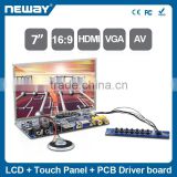 7 inch SKD tft lcd monitor with pc board