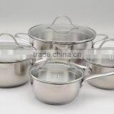Home Ware China Supplier Stainless Steel Cookware Sets With Glass Cover