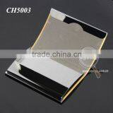 Box Packing Cube Pattern Yellow Gold Leather Flannelette Lining Stainless Steel Metal Novelty Card Holder thumbnail-4