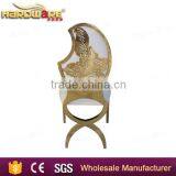 Hotel Moon Back Gold Frame Chairs French White Chairs thumbnail-5