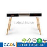 Ash Wood Legs Wood Small Writing Desk With Drawers