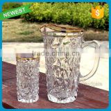 2015 China Newest hot sale golden of glassware high quality golden of cup golden of beer glass cup golden of glass