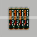 White Elephant Brand R03/AAA/UM-4 Carbon Zinc Battery PVC Jacket (OEM Welcomed)