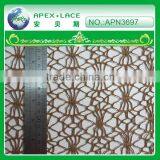 Lace Fabric in Rolls/italian Lace Fabric/cheap Lace Fabric in Brown Color-APN3697