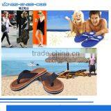 Cotton Fabric Upper Material and Beach Use Recycled Rubber Flip Flops thumbnail-1