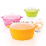 Personalized Round Silicone Rubber Kitchen Microwave Bowl With Lid thumbnail-1