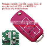 Standare remote key B01-Luxury 3 button universal car remote key for KD300 and KD900 to produce any model remote pink color