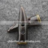 BRONZED METAL BOTTOM RESIN HORN Button Fashion Button