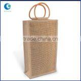 Custom Different Colors Jute Double Wine Handle Bag With PVC Window thumbnail-2