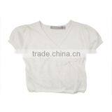 C110406001 100%Cotton White Short Sleeve Cardigan