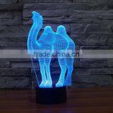 3D Optical Night Light Camel 7 RGB Light Colors 10 LEDs AA Battery or DC 5V Mixed Lot thumbnail-3