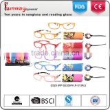Wholesale design cute flower pattern woman cheap reading glasses with pouch and stand