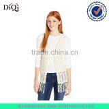 women's open sweater vest with fringe