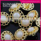 Novelty Fashion 30mm Large Shank Shape Flower Button With Rhinestone