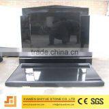 Black and White Granite Tombstone With Angel thumbnail-2