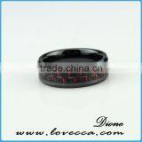 Blue Carbon Fiber Custom Cheap Wholesale Men Stainless Steel Ring thumbnail-3