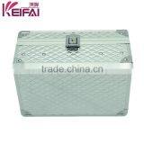 China Manufacturers Double Layer Silver Check Jewerly Box With 2 Tray thumbnail-2