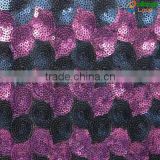 2016 custom african mesh fabric two color sequin fabric for garment decoration