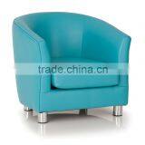 Modern Leather Sofa Chair With Metal Legs Wood Frame Armchair Used for Hotel Living Room thumbnail-1