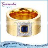 Cheap Manufacturer OEM Gold Stainless Steel Jewelry Ring With Crystal thumbnail-1