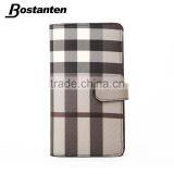 vertical stripes credit card and ID card holder long style leather