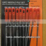10pc Steel Electroplated Diamond Straight-Pitch Square Needle Files Set