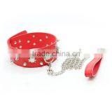 LEATHER NECK COLLAR WITH LONG CHAIN FOR SEX FEMALE SEX TOYS LEATHER NECK COLLAR SEX WHOLESALE SEX LADIES NECK COLLARS FOR SEX thumbnail-2