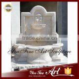 Hand Carved Outdoor Travertine Wall Fountain thumbnail-1