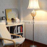 Flower Pattern Artistic Glass Floor Lamp With White Color Flower Fabric Lampshade thumbnail-1