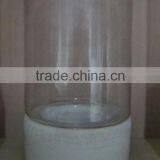 Natural Stone Candle Holder With Clear Glass thumbnail-1