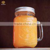 Glass Drinking Mason Jars With Handle and Straw thumbnail-1