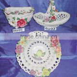 ceramic fruit basket-handmade flower basket
