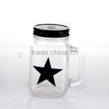 15oz Pentacle Decal Glass Mason Jar With Handle thumbnail-4