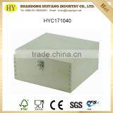 Custom Natural Unfinished Wooden Plain Box With Hinges and Latch Wholesale thumbnail-1