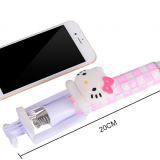 Diamond Cartoon Mini Foldable Extendable Monopod Selfie Stick With Wired Cable Mobile Phone AccessoriesPromotion Gifts thumbnail-4