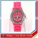 Hot Sale!!! Silicone Watch 2012 ,Fashionable Colorful Trendy Novety Pink Silicone Strap Watch thumbnail-1